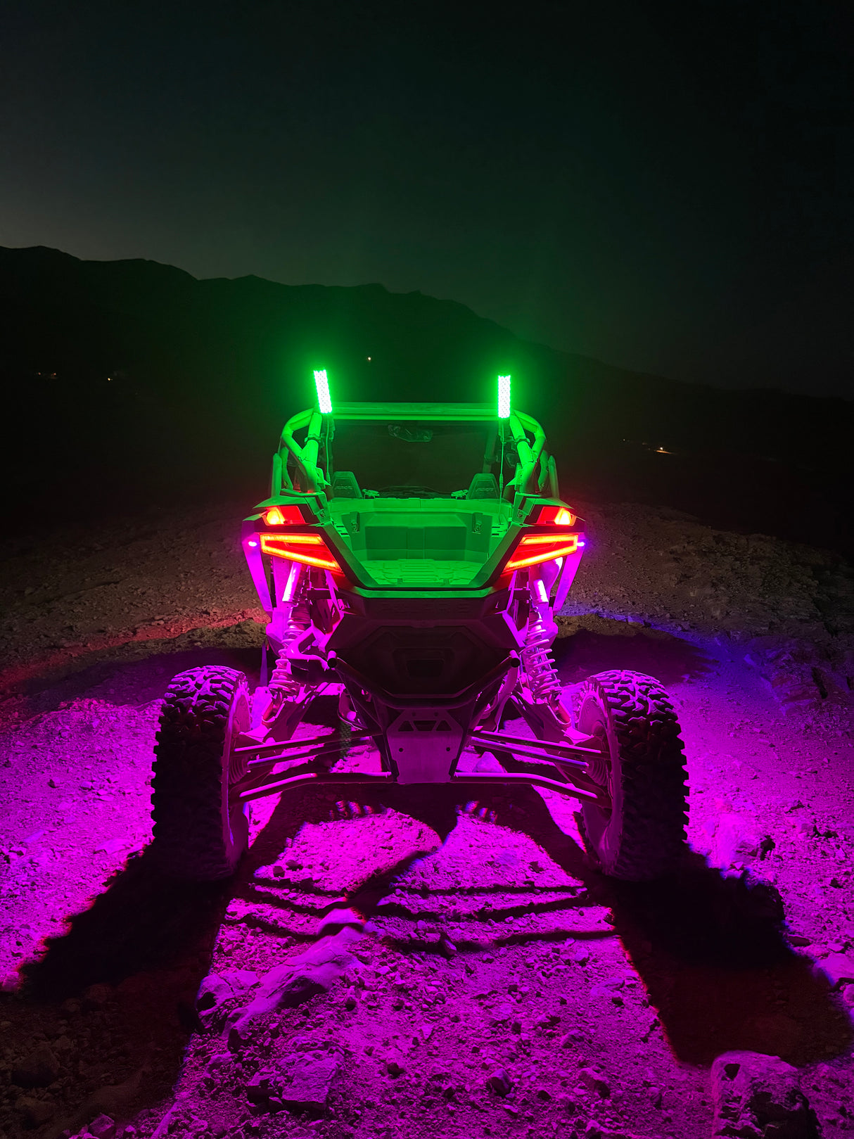 2-Pack 1ft Fat LED Whips for UTV, SXS, ATV - RGB Color-Changing
