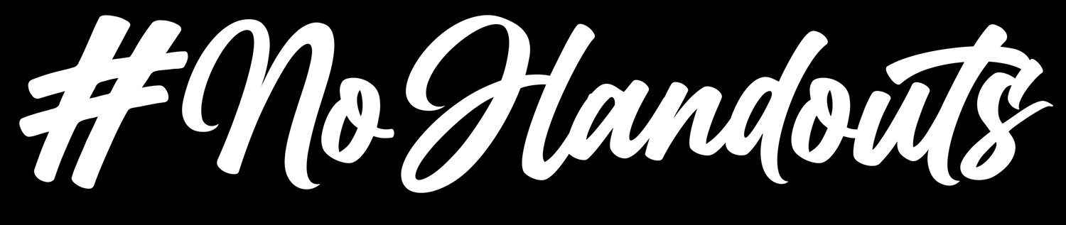 " #NoHandouts " decal