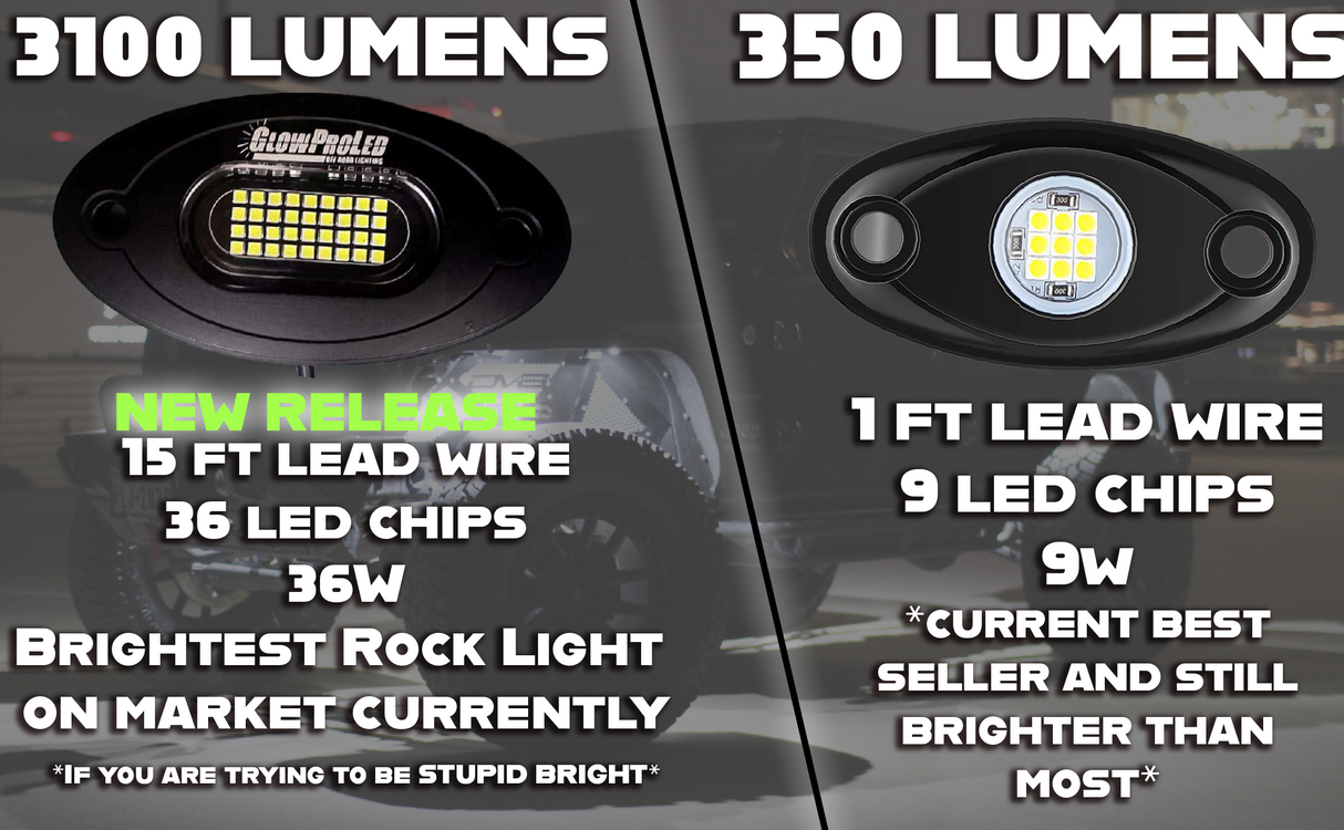 High Intensity Pure White Rock Lights