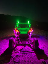 2-Pack 1ft Fat LED Whips for UTV, SXS, ATV - RGB Color-Changing
